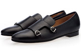 SAVVY Black Double Monk Shoe