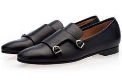 SAVVY Black Double Monk Shoe