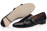 SAVVY Black Double Monk Shoe
