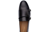 SAVVY Black Double Monk Shoe